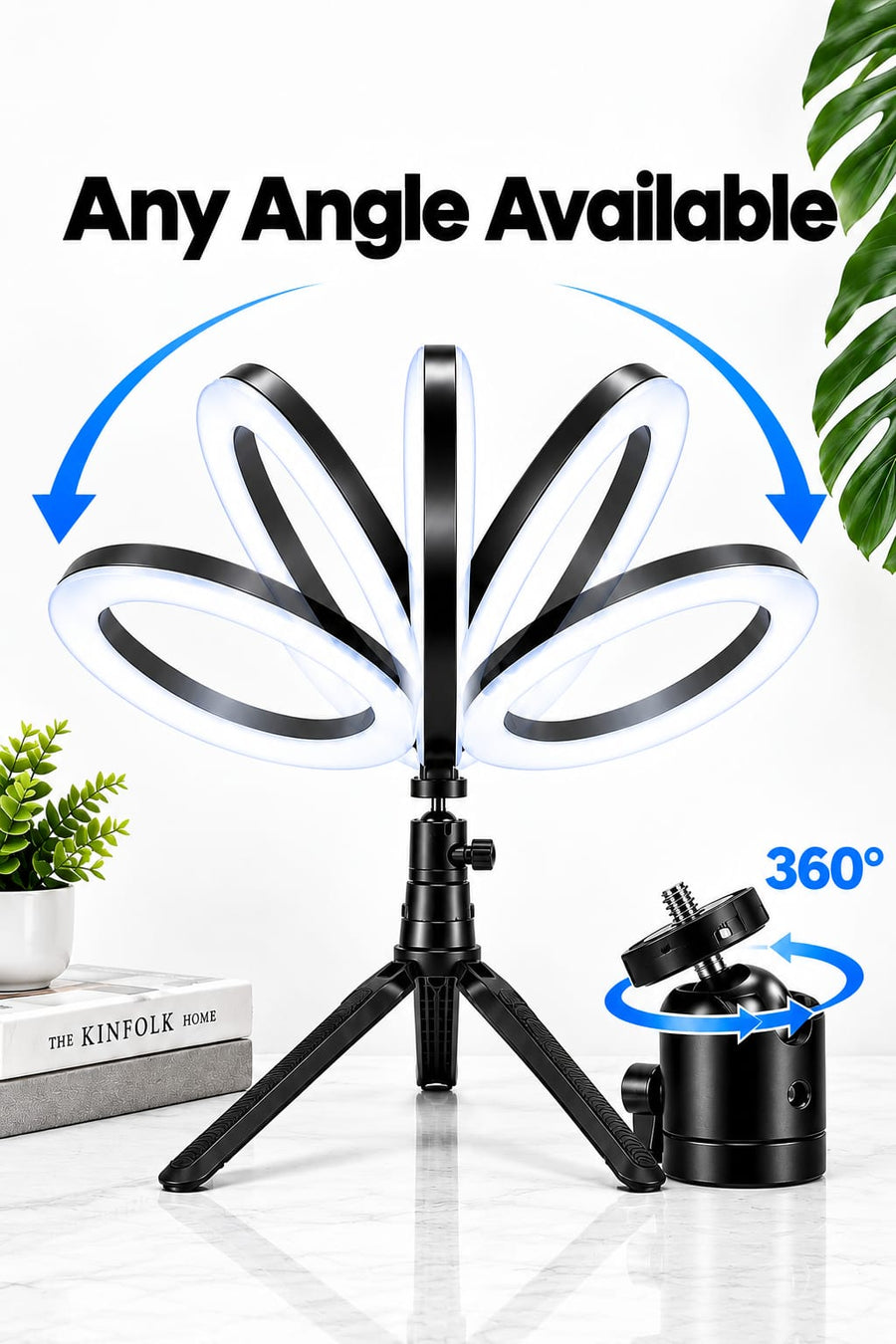 2 Ring Lights Bundle Tripod Stand Holder | 3 Modes + Brightness Levels