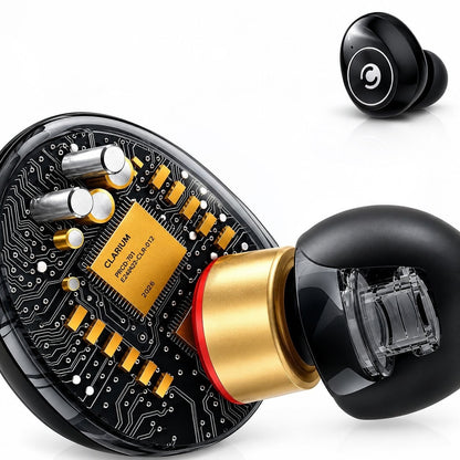 Clarium True Wireless Earbuds Black Music Calls Sport With Case