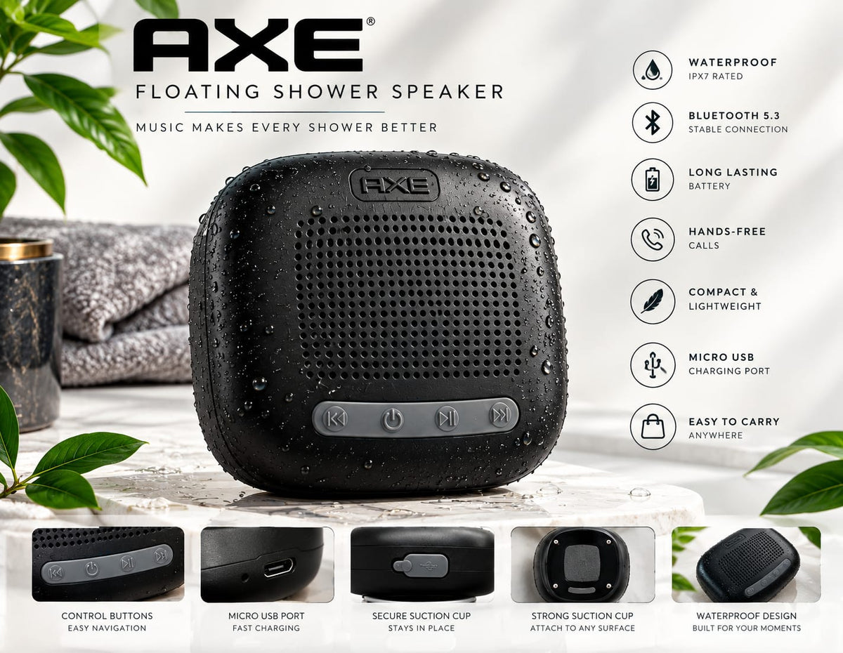 AXE Floating Shower Speaker Waterproof Bluetooth Speaker