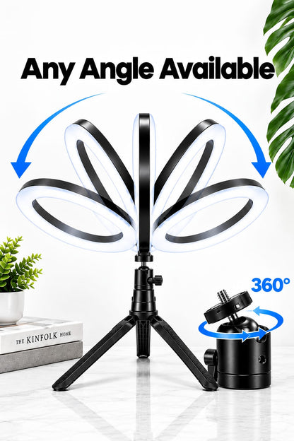 2 Ring Lights Bundle Tripod Stand Holder | 3 Modes + Brightness Levels